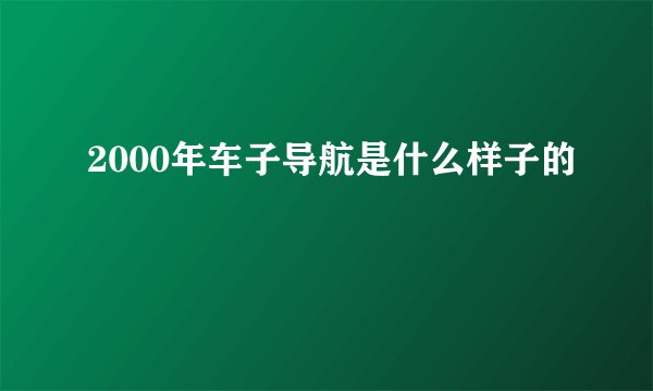 2000年车子导航是什么样子的