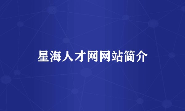 星海人才网网站简介