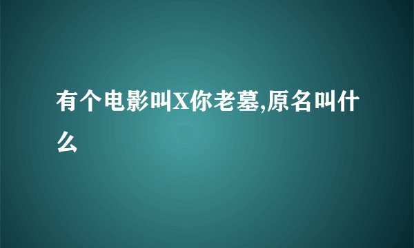 有个电影叫X你老墓,原名叫什么