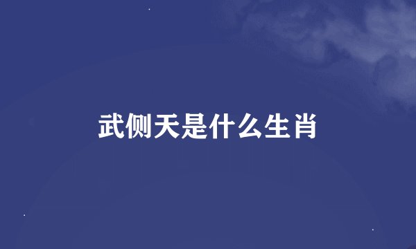 武侧天是什么生肖