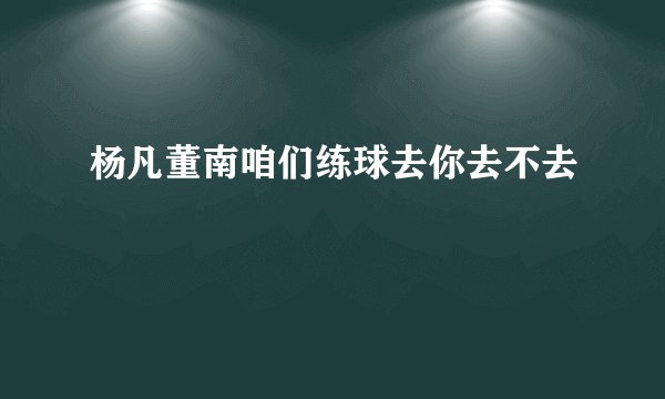 杨凡董南咱们练球去你去不去