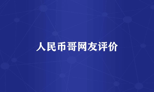 人民币哥网友评价