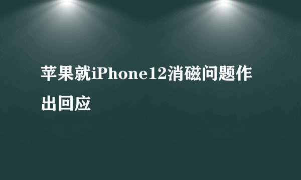 苹果就iPhone12消磁问题作出回应
