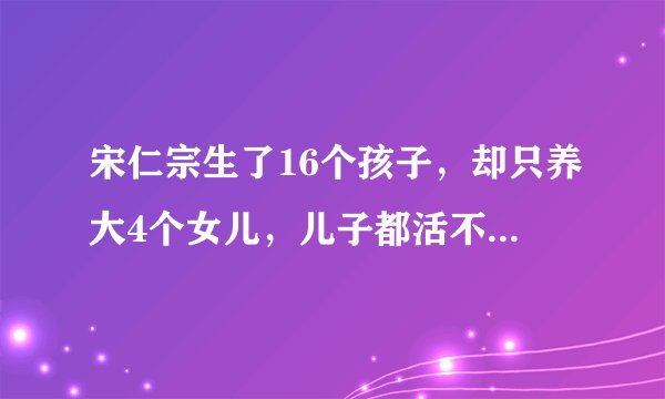 宋仁宗生了16个孩子，却只养大4个女儿，儿子都活不过3岁，这是为什么？