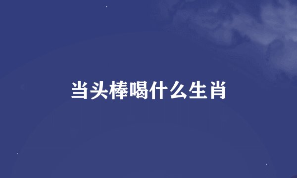 当头棒喝什么生肖