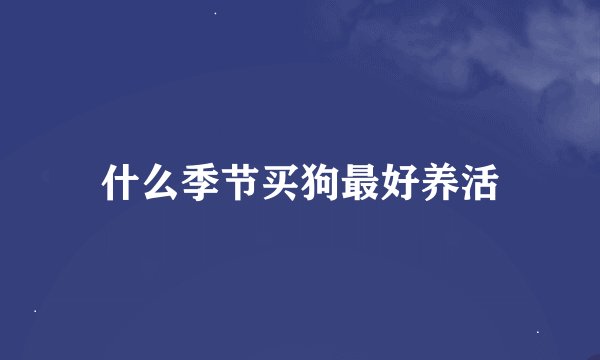 什么季节买狗最好养活