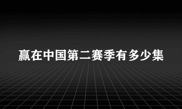 赢在中国第二赛季有多少集