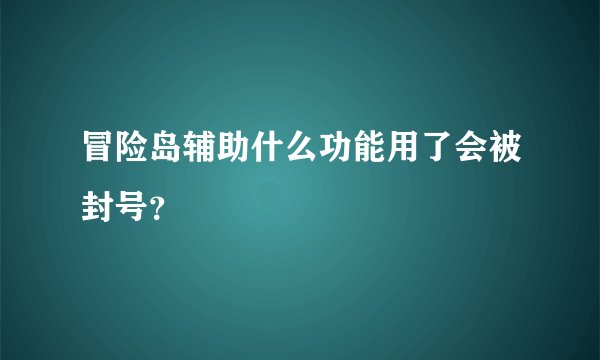 冒险岛辅助什么功能用了会被封号？