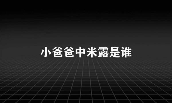 小爸爸中米露是谁