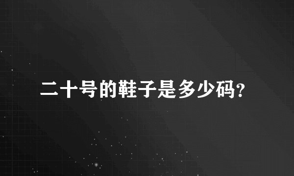 二十号的鞋子是多少码？