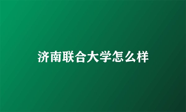 济南联合大学怎么样