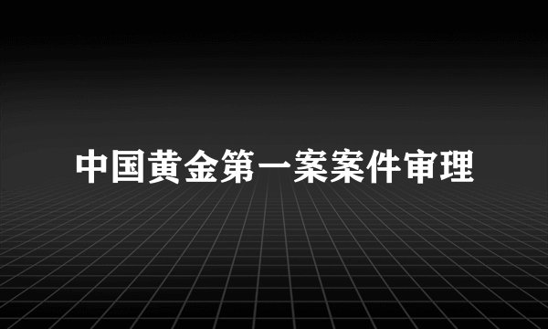 中国黄金第一案案件审理