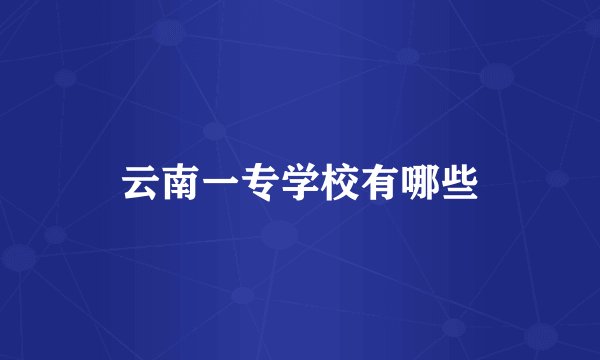 云南一专学校有哪些