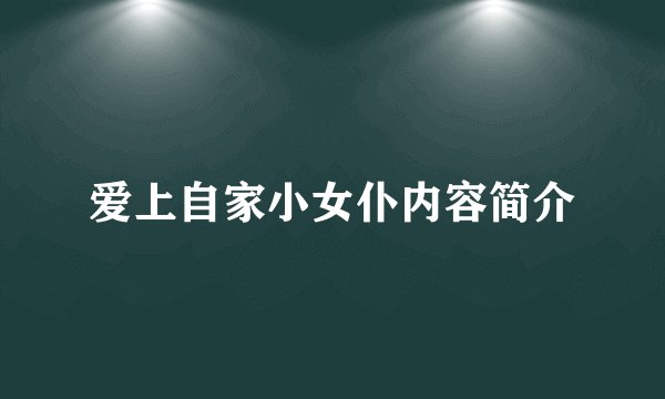 爱上自家小女仆内容简介