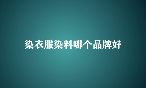 染衣服染料哪个品牌好