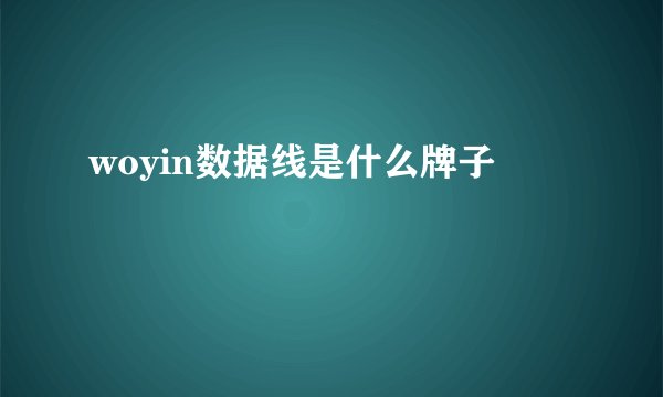 woyin数据线是什么牌子