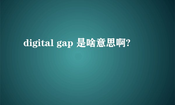 digital gap 是啥意思啊?