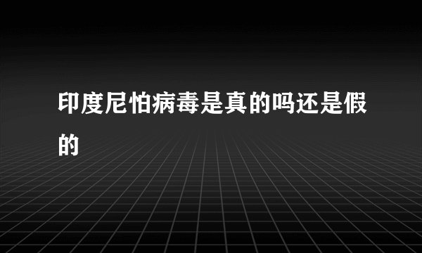 印度尼怕病毒是真的吗还是假的