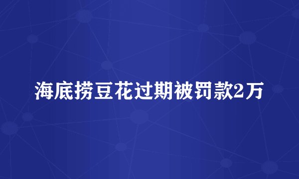 海底捞豆花过期被罚款2万