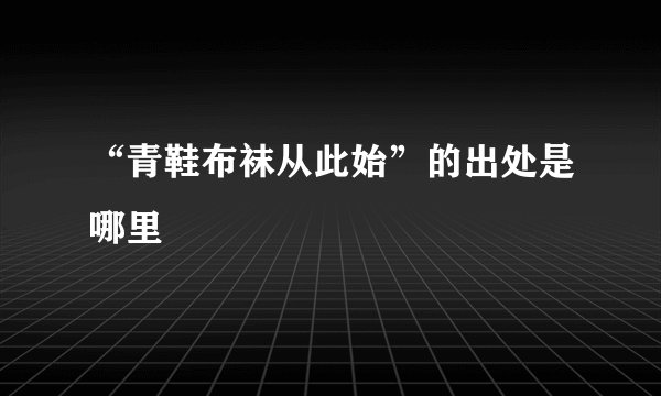 “青鞋布袜从此始”的出处是哪里