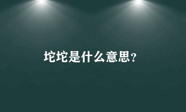 坨坨是什么意思？