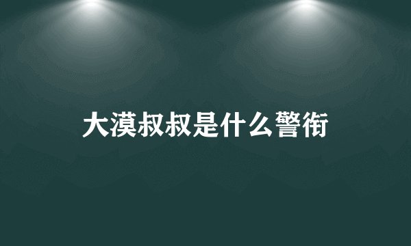 大漠叔叔是什么警衔