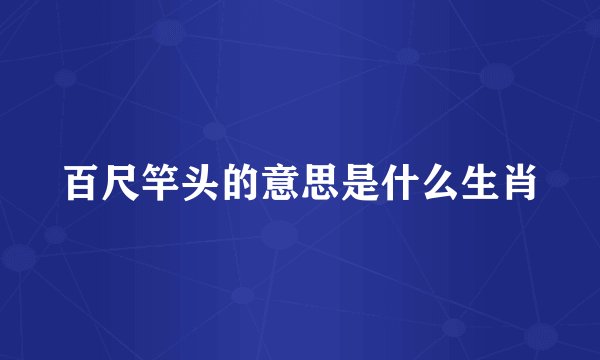 百尺竿头的意思是什么生肖