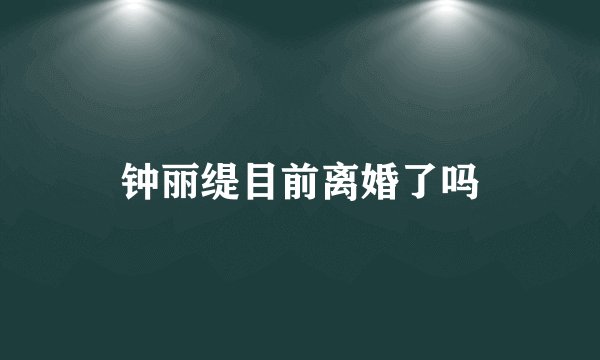钟丽缇目前离婚了吗