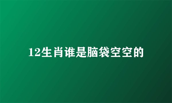 12生肖谁是脑袋空空的