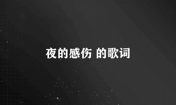 夜的感伤 的歌词