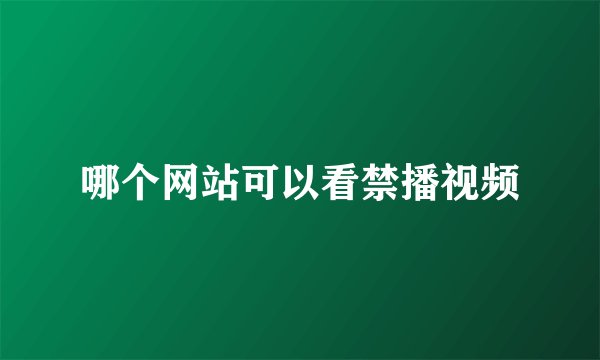 哪个网站可以看禁播视频