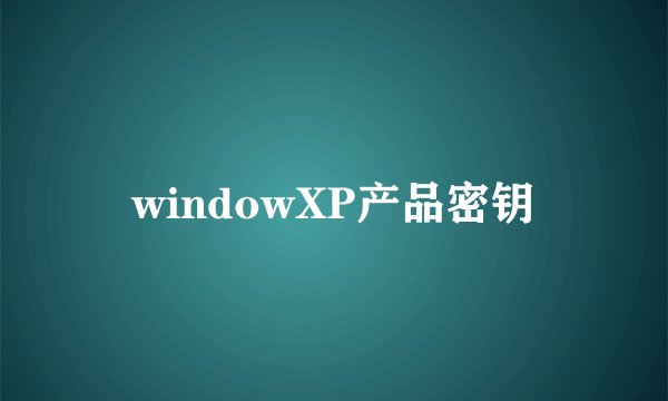 windowXP产品密钥