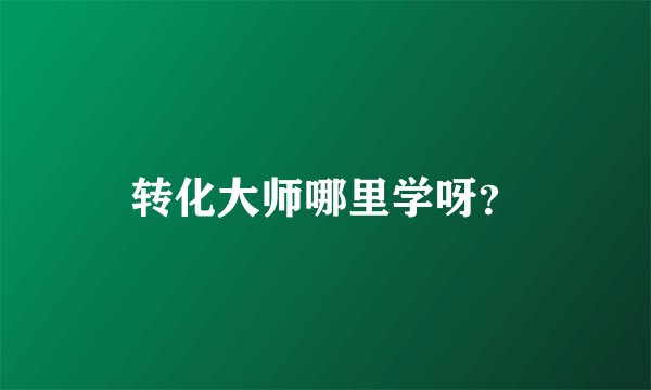 转化大师哪里学呀？