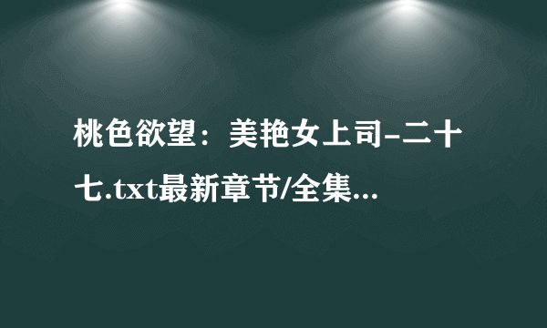 桃色欲望：美艳女上司-二十七.txt最新章节/全集txt免费下载