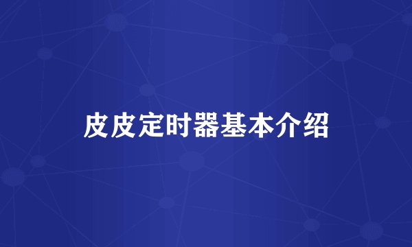 皮皮定时器基本介绍
