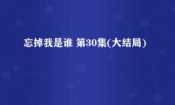 忘掉我是谁 第30集(大结局)