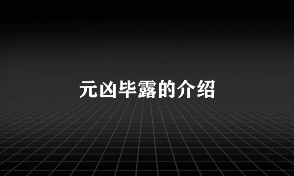 元凶毕露的介绍