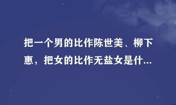 把一个男的比作陈世美、柳下惠，把女的比作无盐女是什么意思呀，各代表什么呢