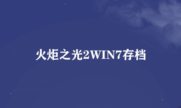 火炬之光2WIN7存档