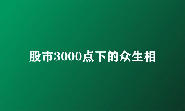 股市3000点下的众生相