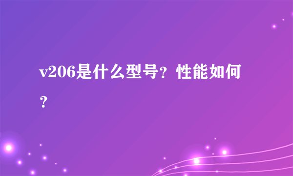 v206是什么型号？性能如何？