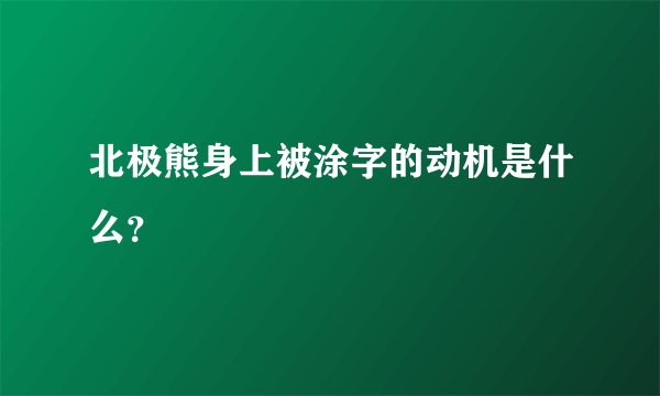 北极熊身上被涂字的动机是什么?