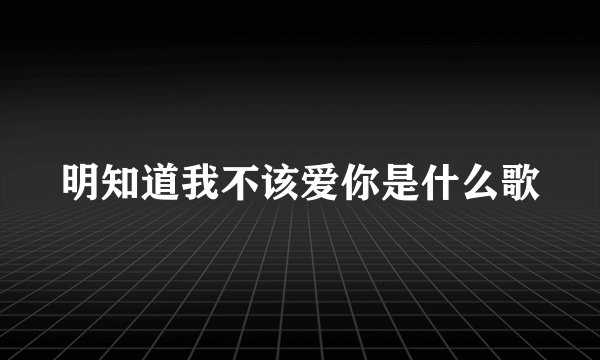 明知道我不该爱你是什么歌