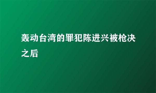 轰动台湾的罪犯陈进兴被枪决之后