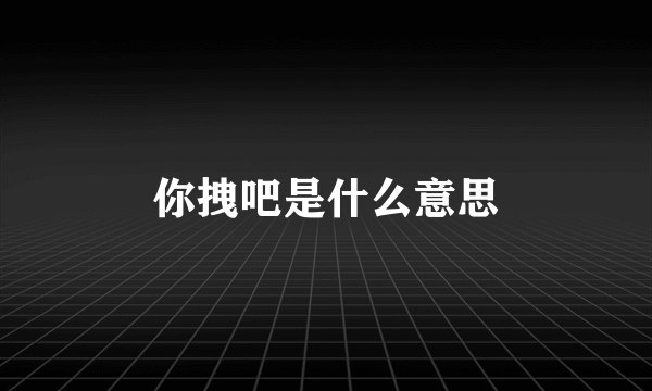 你拽吧是什么意思