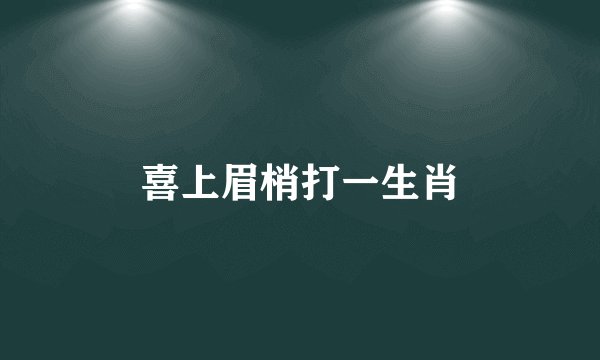 喜上眉梢打一生肖