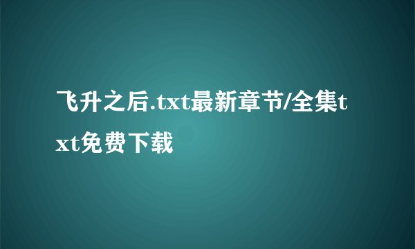 飞升之后.txt最新章节/全集txt免费下载