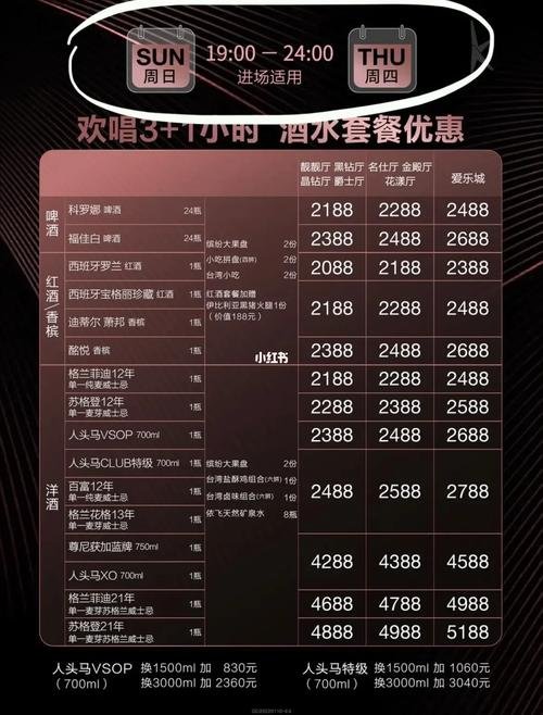 上海好乐迪ktv价目表，上海好乐迪酒单