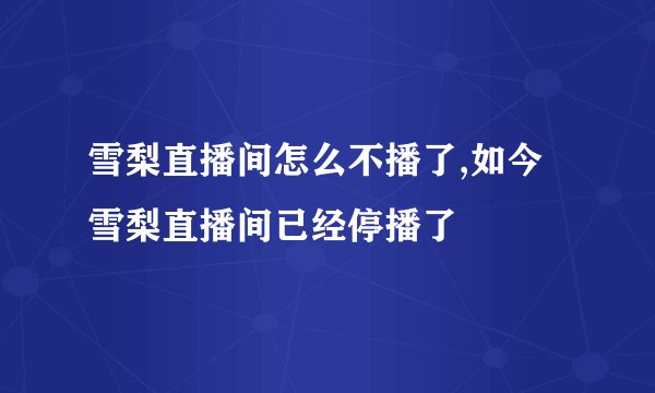 雪梨直播间怎么不播了,如今雪梨直播间已经停播了