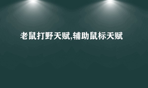 老鼠打野天赋,辅助鼠标天赋